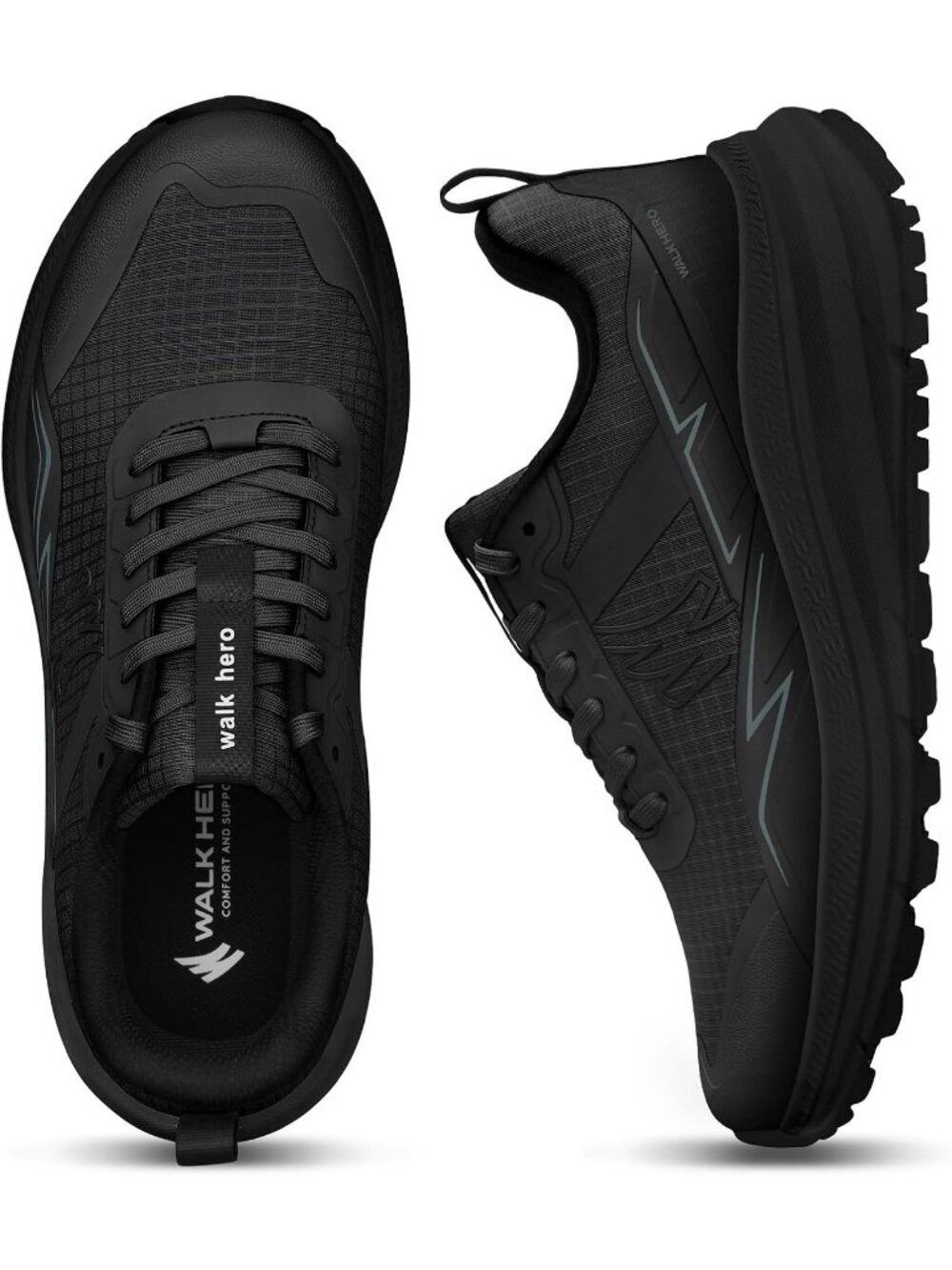 Men's Black Trekking Shoes Low Top Closed Toe Non Slip Zipper Hiking Boots
